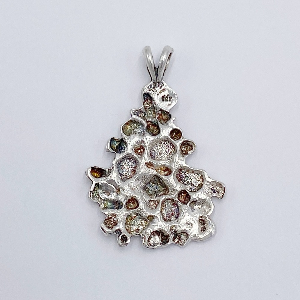 Sterling Silver Abstract Cluster Rock Design Pendant - Picture 2 of 6